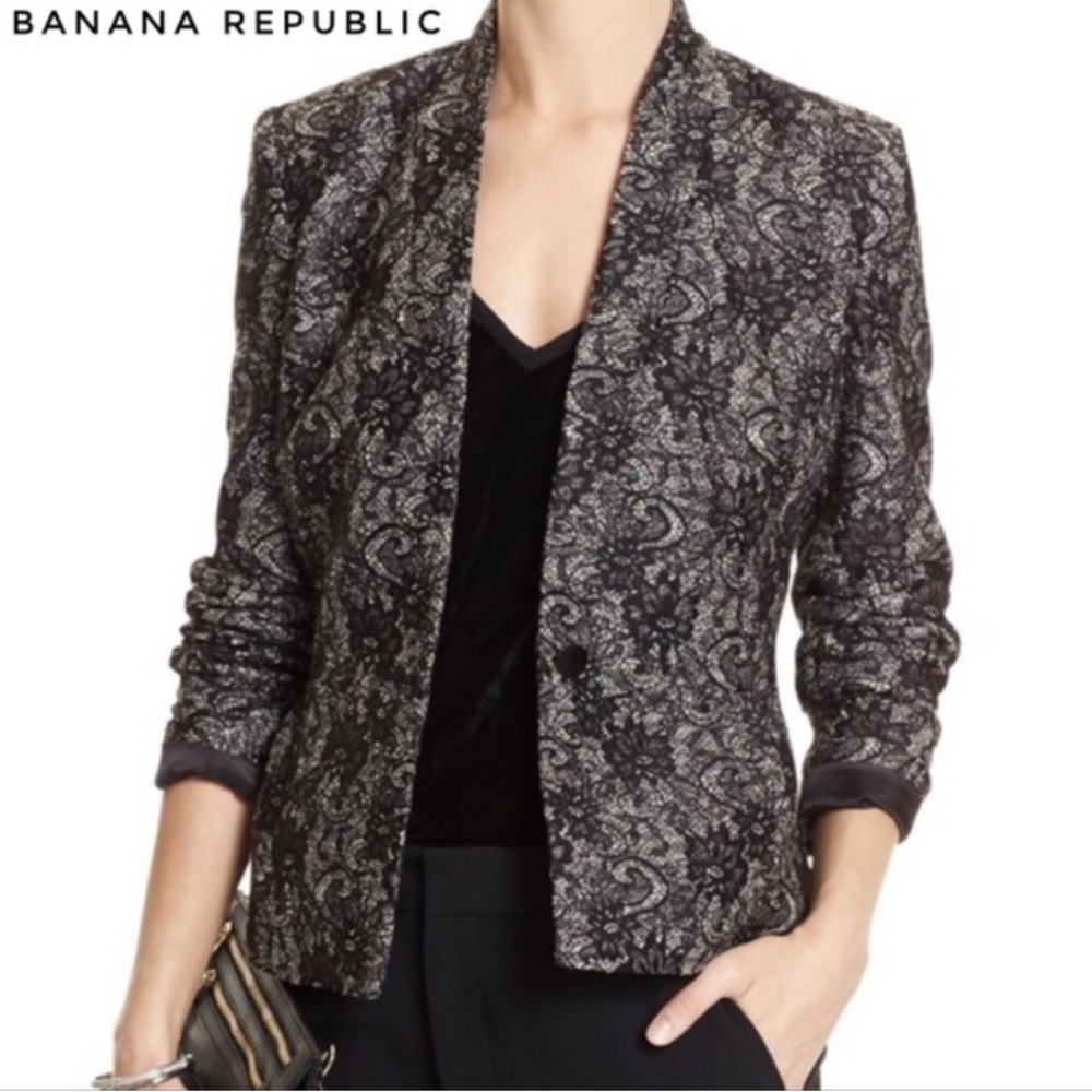 Banana Republic Black Lace Blazer